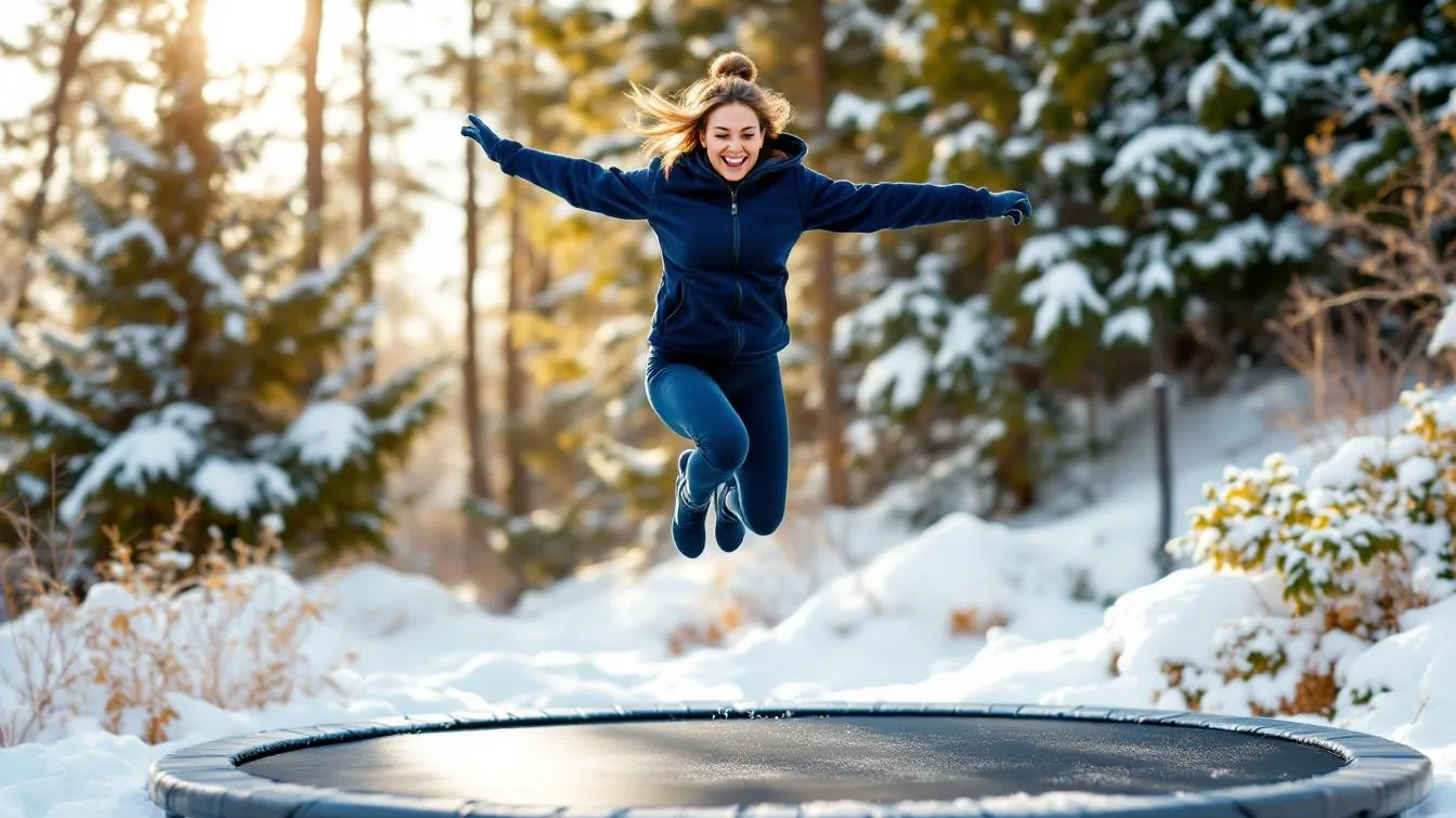 Ik gebruikte twee weken lang een trampoline voor volwassenen en dat verlichtte mijn winterse dagen